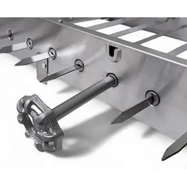 Grillpeter Mangal Ararat 2 mm Schaschlikgrill + 11er Drehspieß Haube Elektromotor