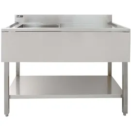 MONSTER SHOP Edelstahl Spültisch Spülbecken Gastrospüle Spüle 1 Becken Links 120cm x 60cm x 90cm