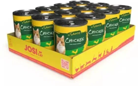JosiCat Huhn in Sauce 415 g, Feuchtfutter in Sauce mit Huhn für ausgewachsene Katzen (12er-Pack)