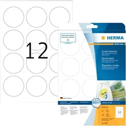 HERMA Ablösbare Etiketten Ø 60 mm, 900 Etiketten, weiß, rund, wieder haftend