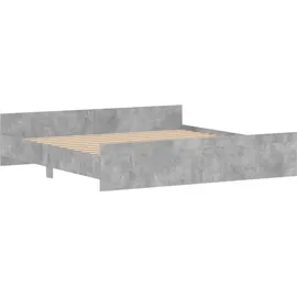 vidaXL Bettgestell mit Kopf- und Fußteil Betongrau 200x200 cm