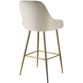 Tectake Barstuhl Avane mit Rückenlehne, gepolstert, Samtoptik 6er Set