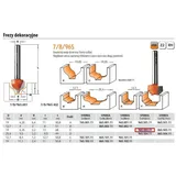 CMT Decorative Cutter Hm d = 19 d = 6,35 r = 3,2 i = 13 s = 12