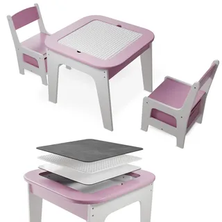 Kindersitzgruppe Milou aus Holz - Rosa