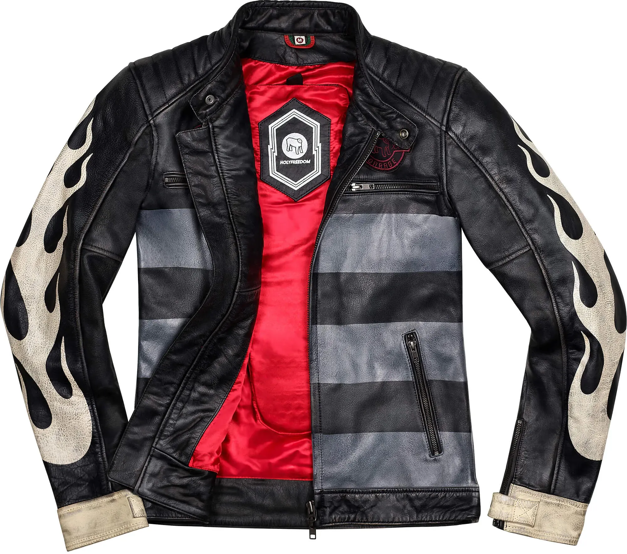 HolyFreedom Zero Inferno Special Edition Motorrad Lederjacke, Größe XL für Männer