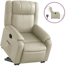 vidaXL Massagesessel mit Aufstehhilfe Elektrisch Kunstleder 95 x 99 x 95 cm Creme