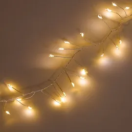 esotec Solar Cluster-Lichterkette mit 200 micro LEDs Draht wetterfest 102581 - Transparent