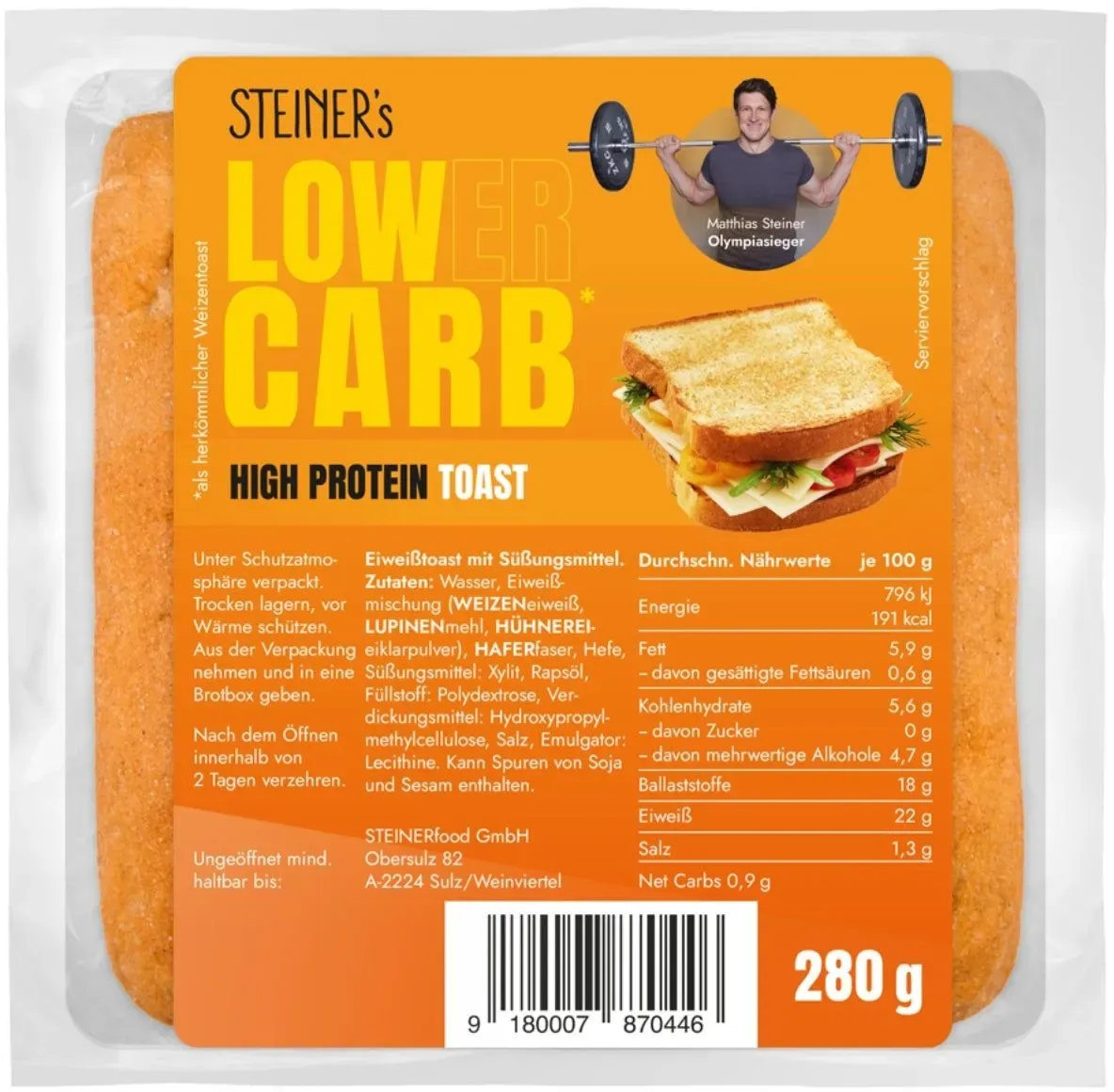 Low Carb High Protein Toast 280 g