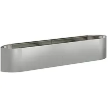 vidaXL Garten-Hochbeet verzinkter Stahl rechteckig 220 x 40 x 40 cm Silber