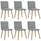vidaXL Esszimmerstuhl Stoff hellgrau 6er Set