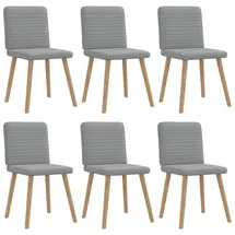 vidaXL Esszimmerstuhl Stoff hellgrau 6er Set