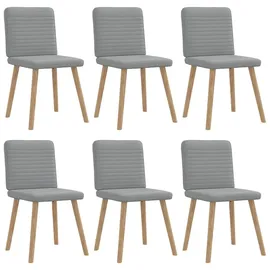vidaXL Esszimmerstuhl Stoff hellgrau 6er Set