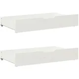vidaXL Bettschubladen 2 Stk. Weiß 95x55x17 cm Massivholz Kiefer