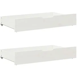 vidaXL Bettschubladen 2 Stk. Weiß 95x55x17 cm Massivholz Kiefer