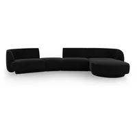 Micadoni Sofa Miley, modular mit Recamiere 4-Sitzer schwarz