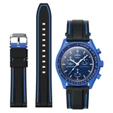 Stanchev Uhrenarmband für Omega x Swatch MoonSwatch/Rolex Watch/Seiko Watch, 20 mm, Schnellverschluss, Omega X, Swatch, Moonswatch, Speedmaster, Ersatzarmband, weiches Silikon, Moonswatch-Swatch, Blau