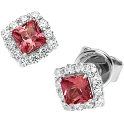 Giorgio Martello Milano Ohrstecker Ziersteine, Zirkonia weiß, Silber 925 Orange 