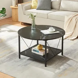 [en.casa] Filem Schwarz Holz Ø80 x 46 cm
