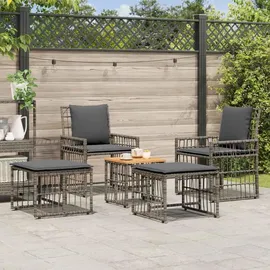 vidaXL Gartenmöbel Set 5-tlg. Grau/Dunkelgrau