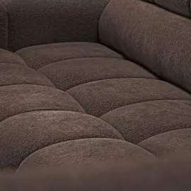 beautysofa Ecksofa mit Schlaffunktion mit Hocker VINNI L, Eckseite: Rechts, Farbe: Braun, Stoff: Misterio 28 - Braun