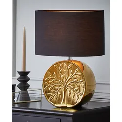 Tischlampe gold 48 cm Trommelform KHERLEN