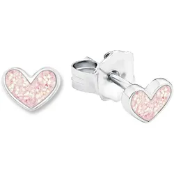 Prinzessin Lillifee 9048885 Ohrstecker mit glitzernden Herzen und rosafarbener Emaillierung