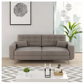 VitaliSpa Schlafsofa York Webstoff braun