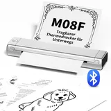 Odaro M08f Kabelloser Tragbarer Drucker Für Unterwegs, A4 Thermodrucker, Mobiler Bluetooth-Drucker, Unterstützt A4 Thermopapier, Kompatibel Mit Mobiltelefonen Und Computern Kompaktdrucker - Silber