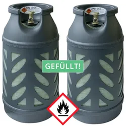 2x Premium 10 kg Composite Eigentum   Propangasflasche gefüllt