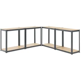 Juskys Lagerregal Metall 160 x 80 x 40 cm Grau