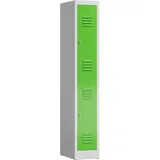 Lüllmann Garderobenschrank 1800 x 310 x 500 lichtgrau/gelbgrün