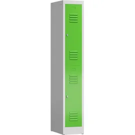 Lüllmann Garderobenschrank 1800 x 310 x 500 lichtgrau/gelbgrün