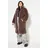 Studio Untold Damen große Größen Übergrößen Plus Size Teddy-Steppmantel, Straight Shape, Nylon-Schulter Dunkelbraun 50+ 834785341-50+ - 50-52