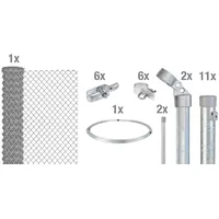 GAH Alberts Alberts Maschendrahtzaun als Zaun-Komplettset, zum Einbetonieren | verschiedene Längen und Höhen | verzinkt | Höhe 100 cm | Länge 25 m