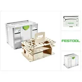Festool SYSTAINER SYS 4 T-LOC SYS-HWZ Box Werkzeugkoffer ( 497658 ) lichtgrau koppelbar mit Holzeinsatz