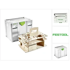 Festool SYSTAINER SYS 4 T-LOC SYS-HWZ Box Werkzeugkoffer ( 497658 ) lichtgrau koppelbar mit Holzeinsatz
