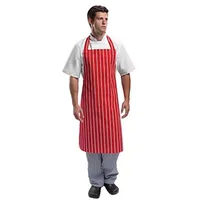 Whites Chefs Clothing Whites Chefs Apparel A532 Lätzchen Schürze, rot weiß gestreift