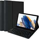 Samsung Galaxy Tab A8 Hülle mit Tastatur mit Abdeckung Auto Wake/Sleep, Drahtlose Abnehmbare Bluetooth Tastatur (Deutsches QWERTZ) für Samsung Galaxy Tab A8 10,5'' 2022 (SM-X200/X205/X207)-Schwarz