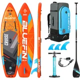 Bluefin SUP Cruise 9'8 aufpumpbares Paddle Board| SUP-Board für Erwachsene| Cruise |10'4 Tragbar & Reisesicher | Paddleboard-Zubehör inklusive, Sunburst Orange