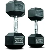 Hantel Hexagon Set – 2 x 20 kg – Dumbbell Set - Kurzhantel Set schwarz 20kg