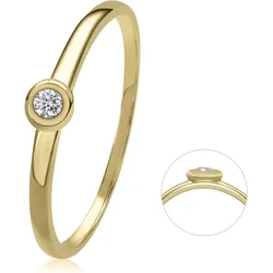 Diamantring ONE ELEMENT "0,03 ct Diamant Brillant Ring aus 585 Gelbgold" Gr. 52, gold, Fingerringe, Damen, 52,mit Diamant, Gelbgold 585-Diamanten, Gelbgold 585, Diamanten, Damen Gold Schmuck