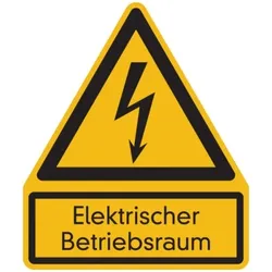 Warnschild, Kombischild, Elektrischer Betriebsraum - 200x237x1.5 mm Kunststoff