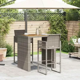 vidaXL Gartenbar-Set 3-tlg. Grau