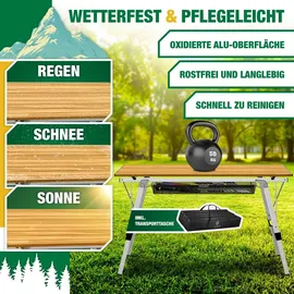 Kesser Campingtisch faltbar Holz-Optik Braun