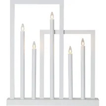 Star Trading Kerzenleuchter Frame, 5-flammig, weiß ca. 45x51 cm,