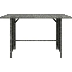 Garten-Esstisch Poly Rattan| vidaXL : Farbe - Grau
