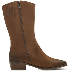 Marco Tozzi Damen Hohe Stiefel mit Absatz Cowboy Spitz, Braun (Cognac), 36 EU