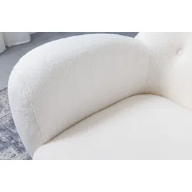 Riess-Ambiente Retro Design Sessel DON weiß Bouclé Federkern goldene Fußkappen