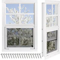 NOTASA Schuppenfenster 2er-Pack, Hühnerstallfenster 45,7 cm x 58,4 cm mit gehärtetem Glas und Fiberglas-Gitter, bündig montiertes kleines Fenster für Schuppen, Scheunen, Spielhaus, Haushalt, Garage
