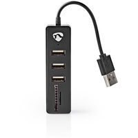 Nedis USB-Hub USB-A Stecker USB-A Buchse 3-Port port(s) Stromversorgung